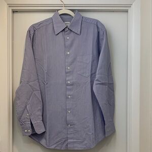 Armani Collezioni Men's Classic Blue Button-Down Dress Shirt